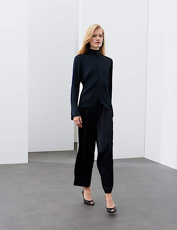 Satin Tie Neck Blouse - JO