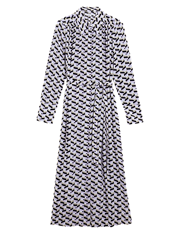 Cupro Rich Printed Midaxi Shirt Dress