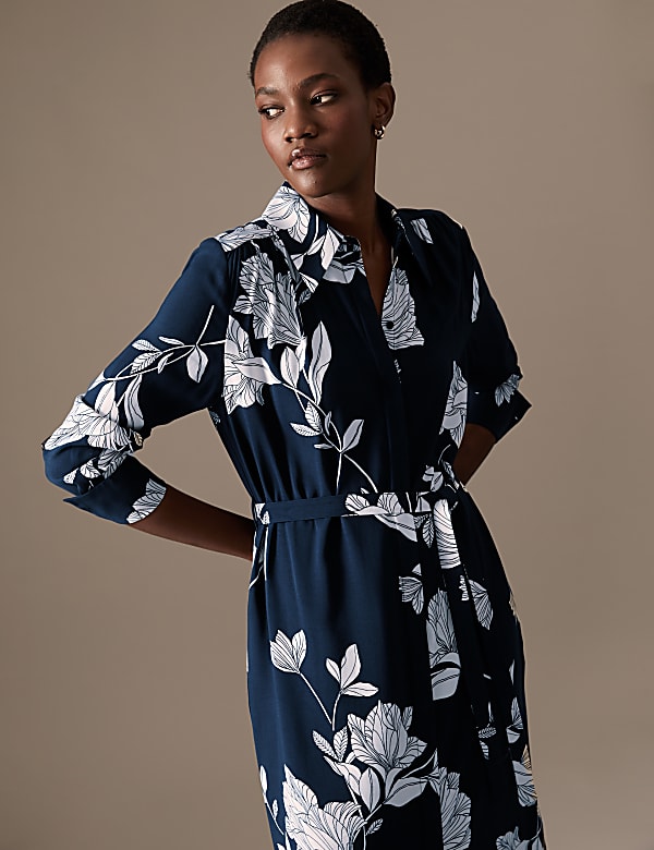 Floral Midaxi Shirt Dress