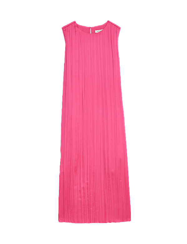 Plisse Midaxi Column Dress