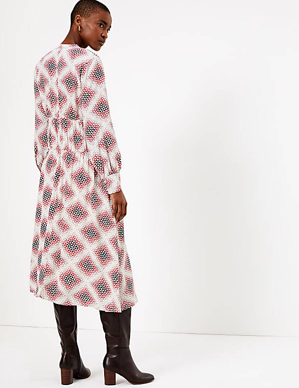 Geometric Print Relaxed Midi Dress