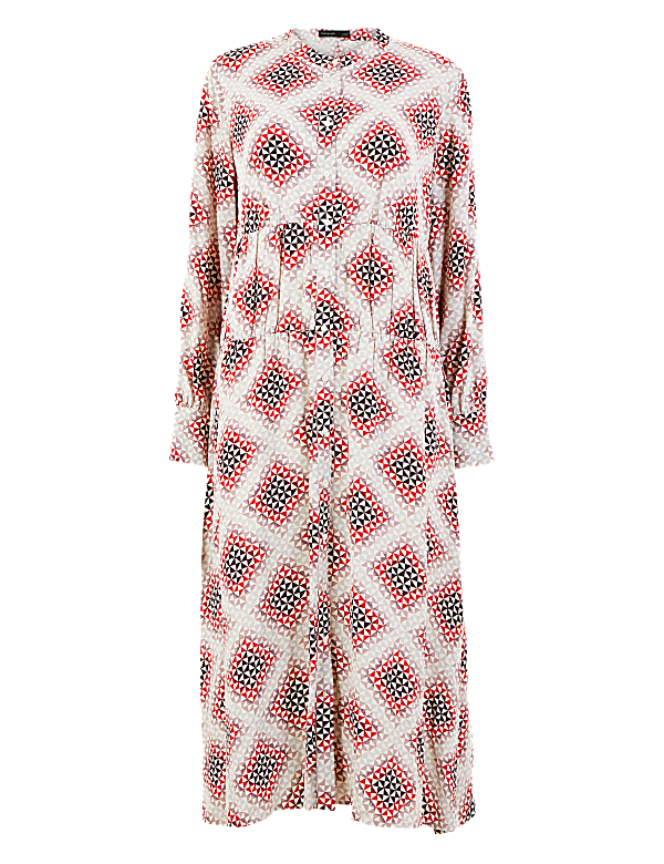 Geometric Print Relaxed Midi Dress