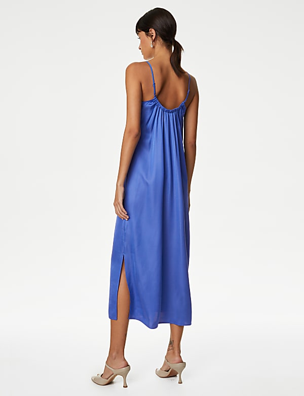 Satin Square Neck Midaxi Slip Dress