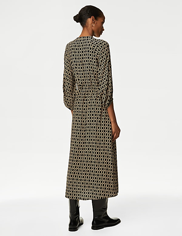 Buy Cupro Rich Printed Midaxi Waisted Dress at Marks & Spencer