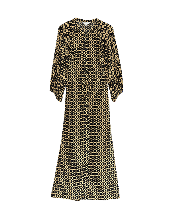 Buy Cupro Rich Printed Midaxi Waisted Dress at Marks & Spencer
