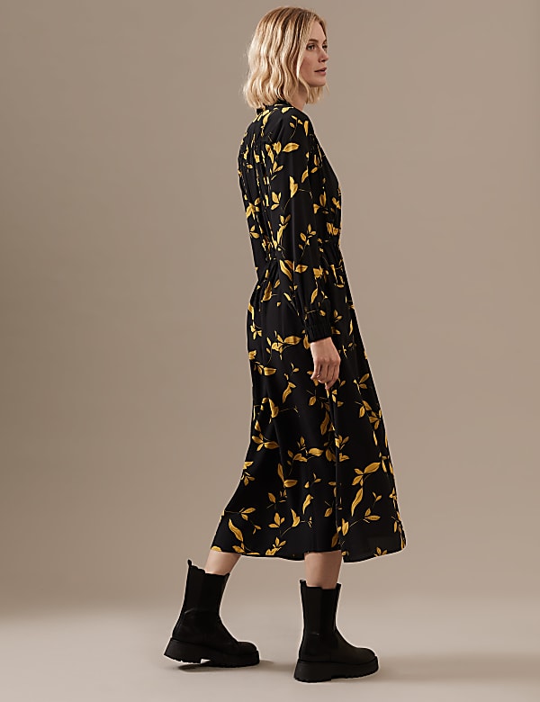 Floral Belted Maxi Waisted Dress