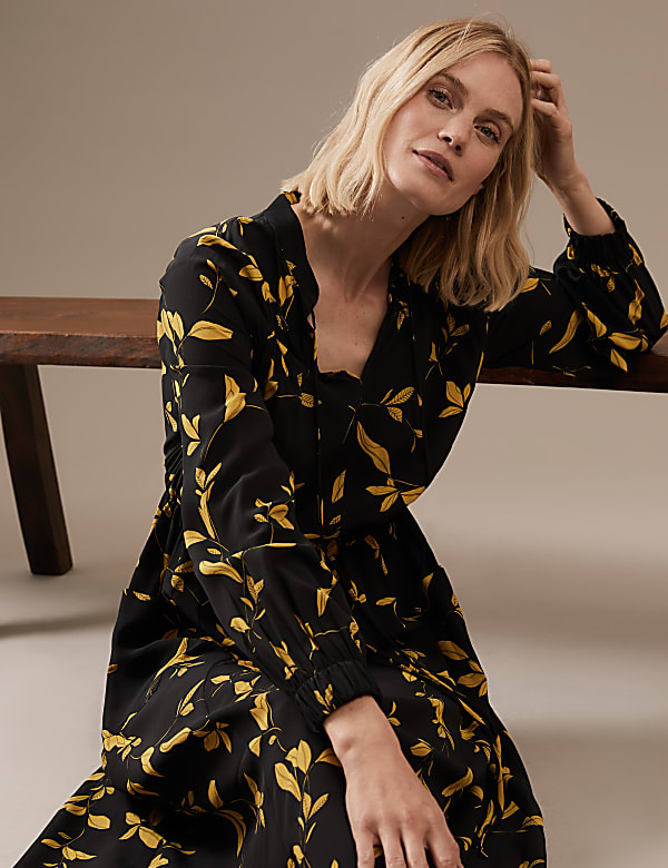 Floral Belted Maxi Waisted Dress