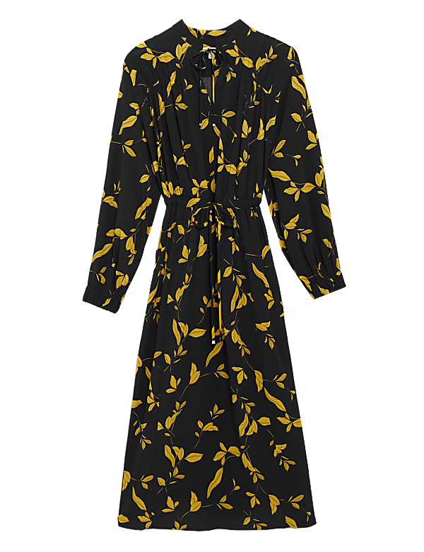 Floral Belted Maxi Waisted Dress