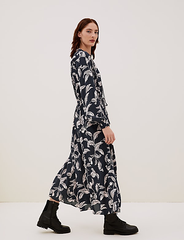 Floral Belted Maxi Waisted Dress