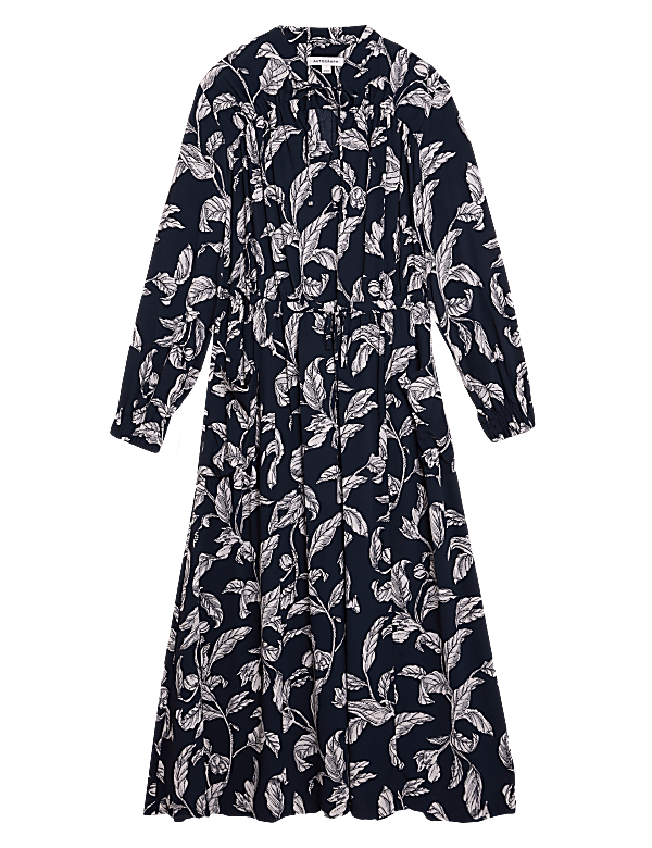 Floral Belted Maxi Waisted Dress