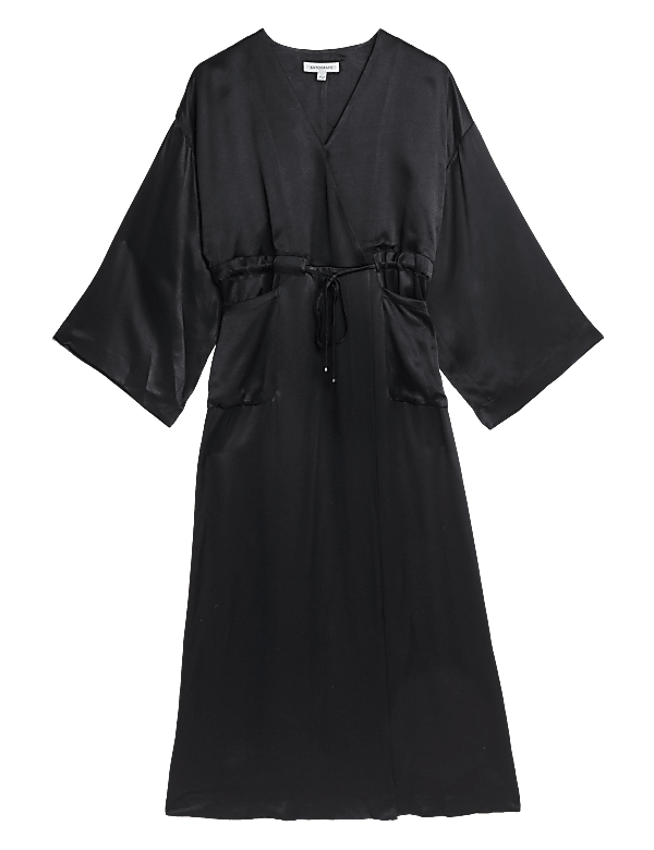 V-Neck Maxi Kimono Dress