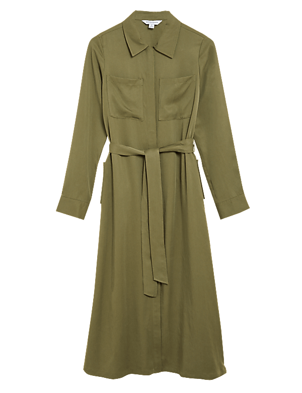 Pure Tencel™ Belted Midi Shirt Dress