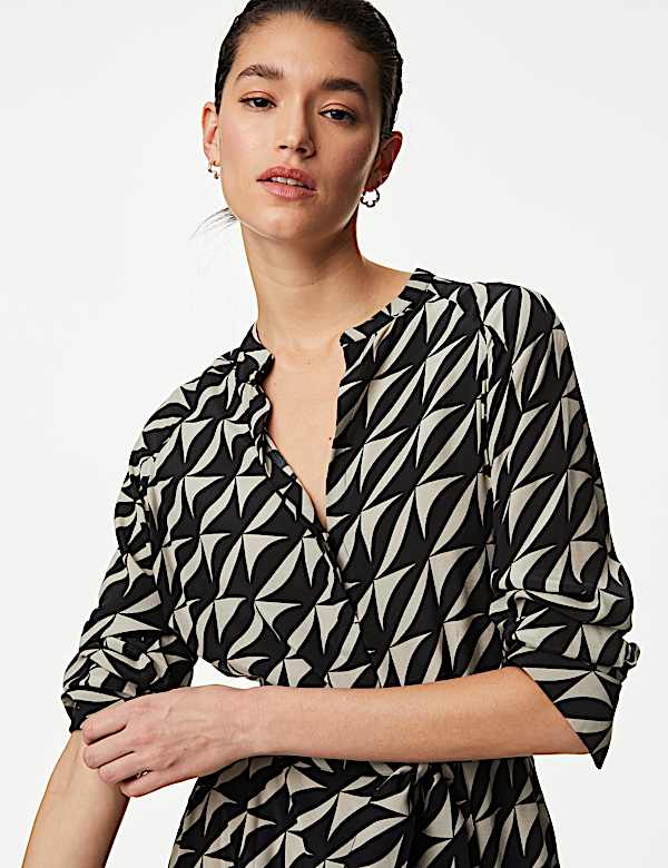 Cupro Rich Printed Midaxi Shirt Dress - MV