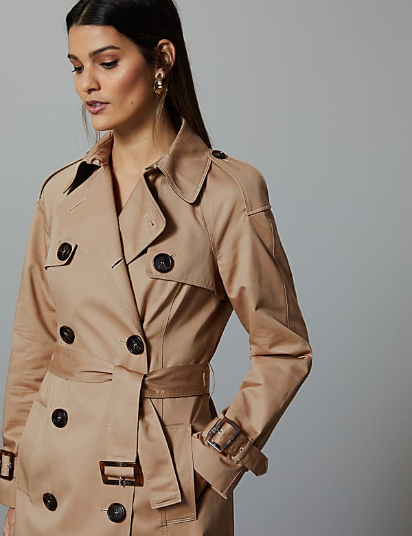 Pure Cotton Double Breasted Trench Coat