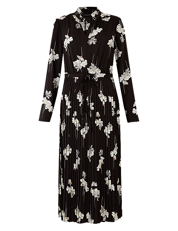 Floral Print Waisted Midi Dress
