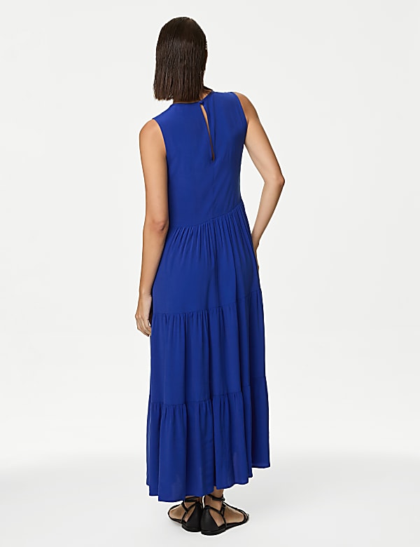 Cupro Rich Tiered Midaxi Dress