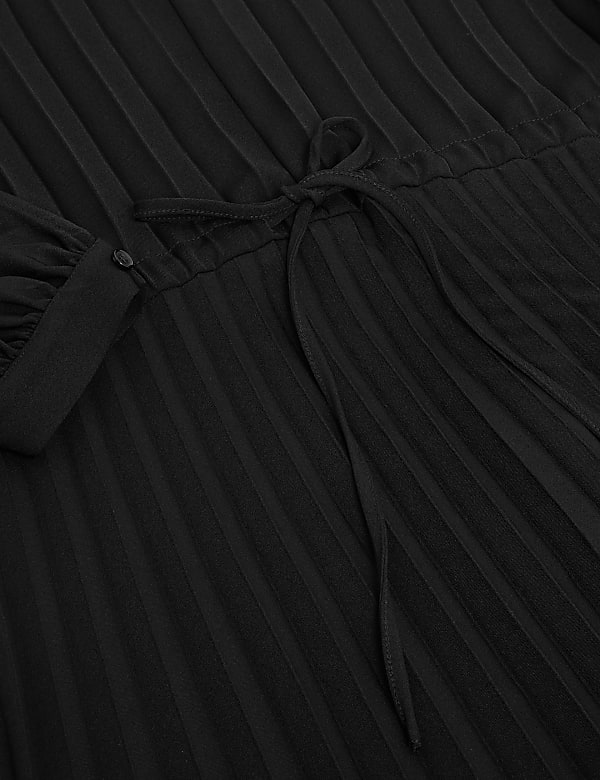 Pleated Long Sleeve Dress