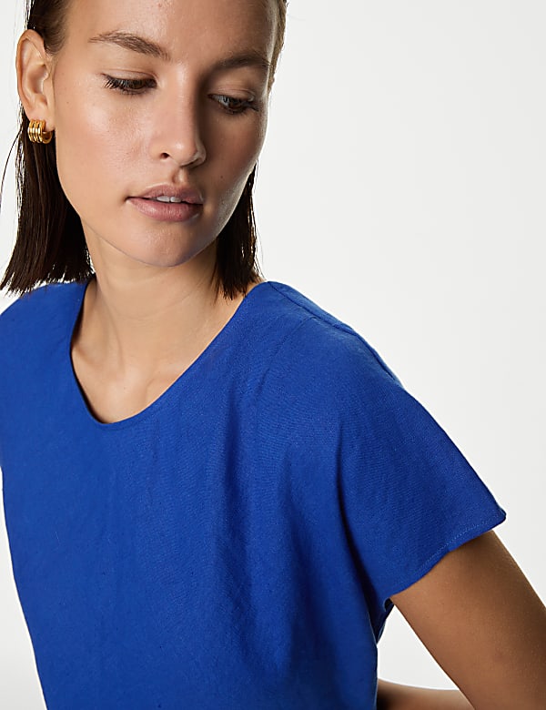 Pure Irish Linen Pleat Front Midaxi Dress