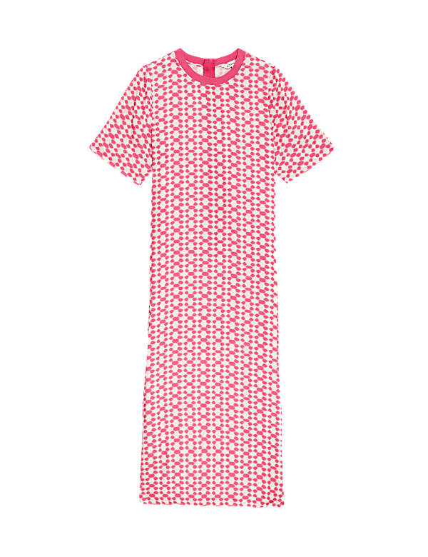 Cupro Rich Printed Midaxi T-Shirt Dress
