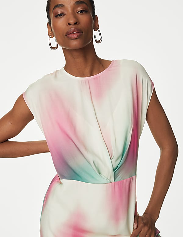 Cupro Rich Ombre Twist Detail Dress