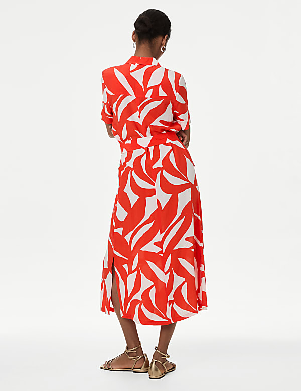 Cupro Rich Printed Midaxi Shirt Dress