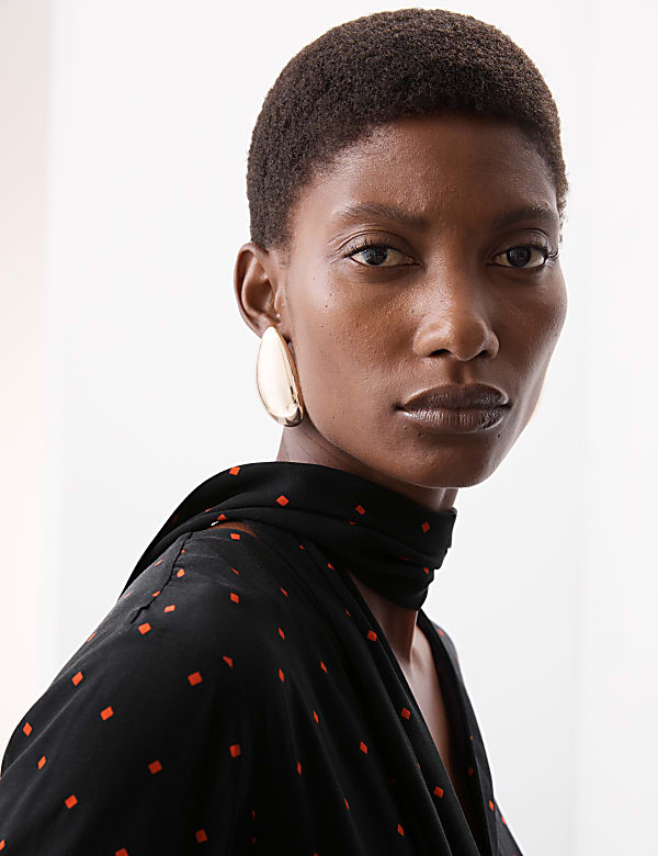 Cupro Rich Printed Midaxi Waisted Dress - FI