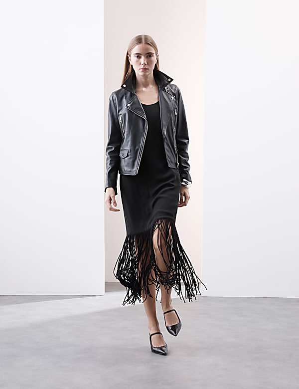 Crepe Tassel Midaxi Column Dress - RO