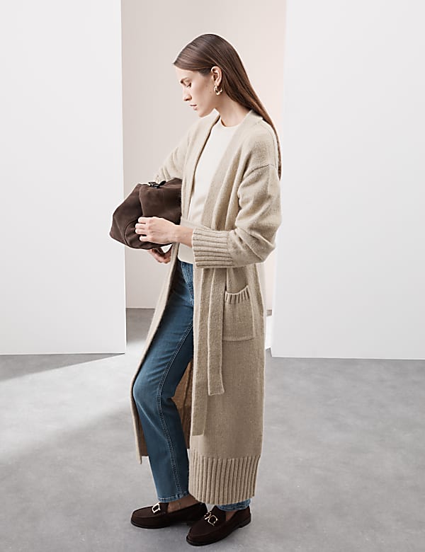Longline Cardigan with Wool and Mohair - GR