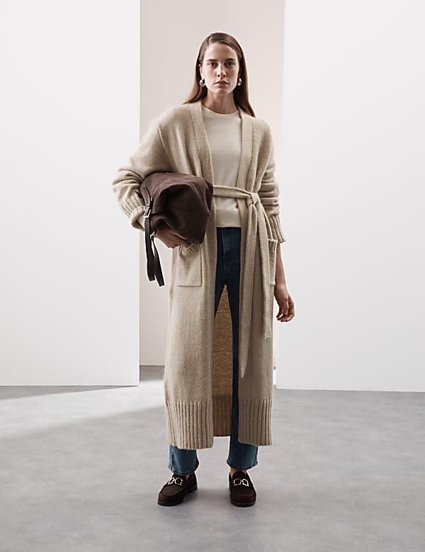 Longline Cardigan with Wool and Mohair - GR