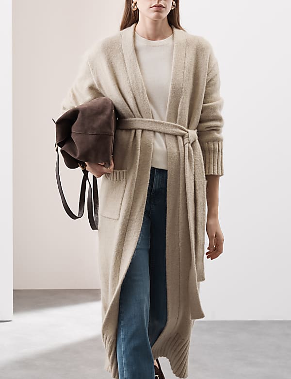 Longline Cardigan with Wool and Mohair - GR