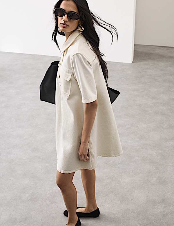 Sukienka koszulowa mini 100% bawełny - PL