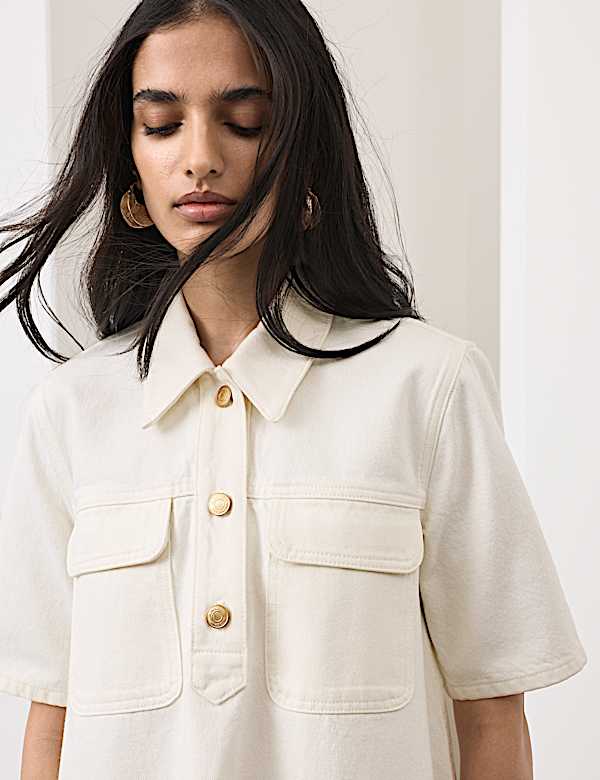 Sukienka koszulowa mini 100% bawełny - PL