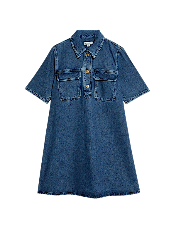 Pure Cotton Mini Shirt Dress