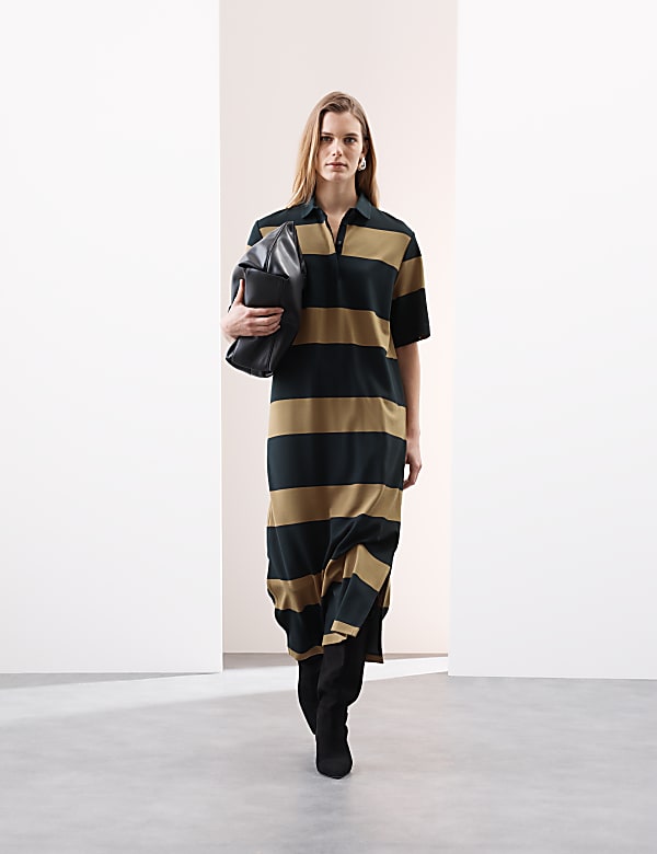 Striped Midi Shirt Dress