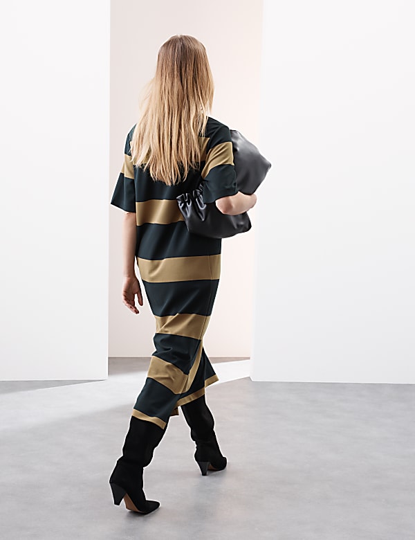 Striped Midi Shirt Dress