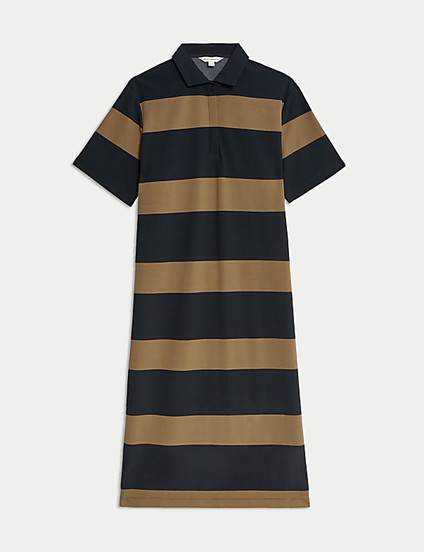 Striped Midi Shirt Dress - RO