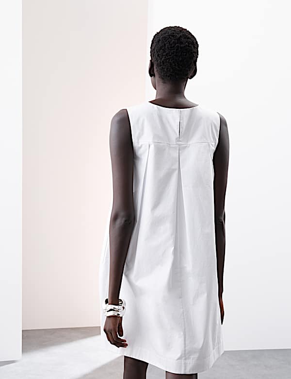 Pure Cotton Embellished Mini Shift Dress