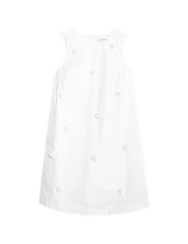 Pure Cotton Embellished Mini Shift Dress