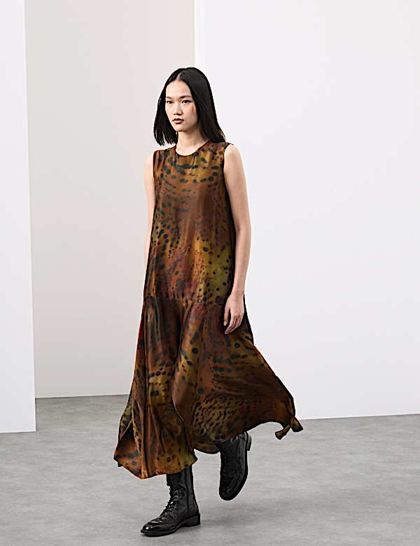 Animal Print Midaxi Column Dress - AL