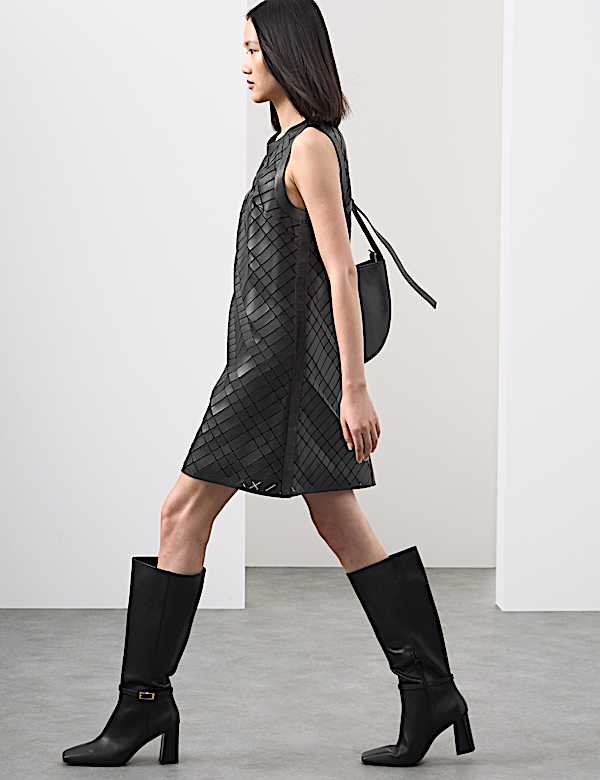 Gaun Terusan Mini Detail Cutwork Kulit - ID