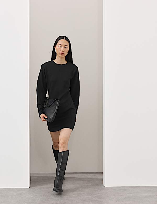 Scuba Mini Shift Dress - BE