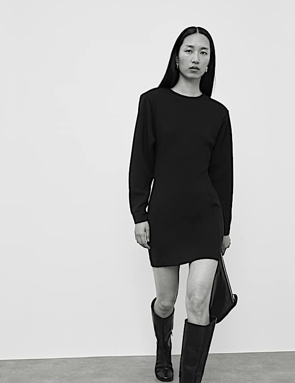 Scuba Mini Shift Dress - BE