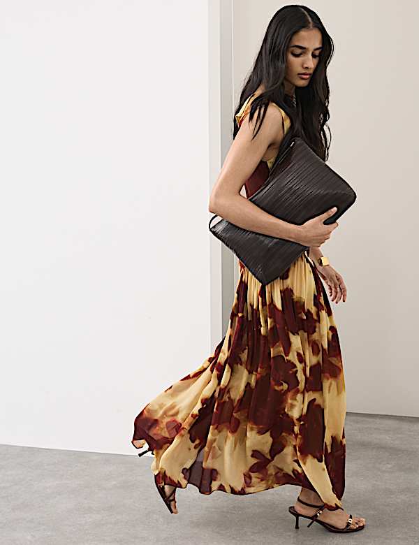 Asymmetrisches Midaxi-Kleid mit Muster - DE