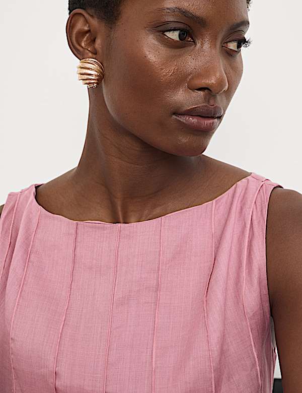 Pure Ramie Godet Waisted Maxi Dress - SK