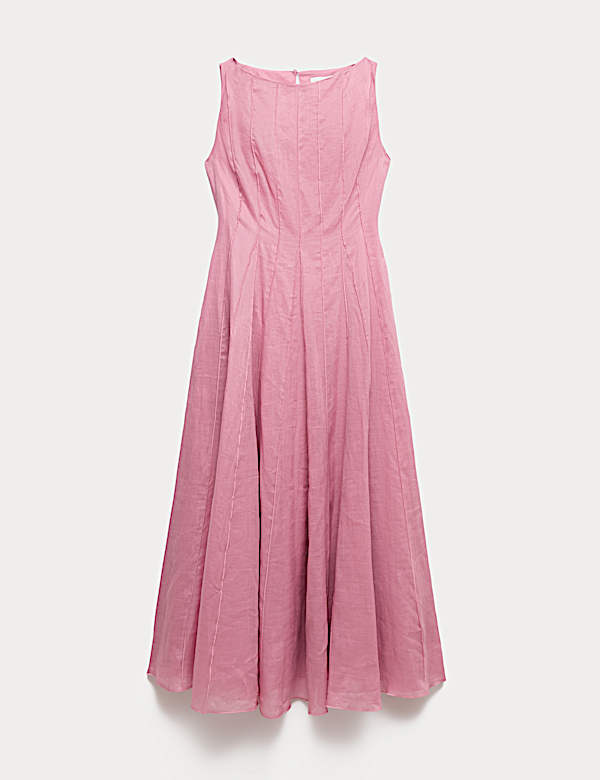 Pure Ramie Godet Waisted Maxi Dress - SK