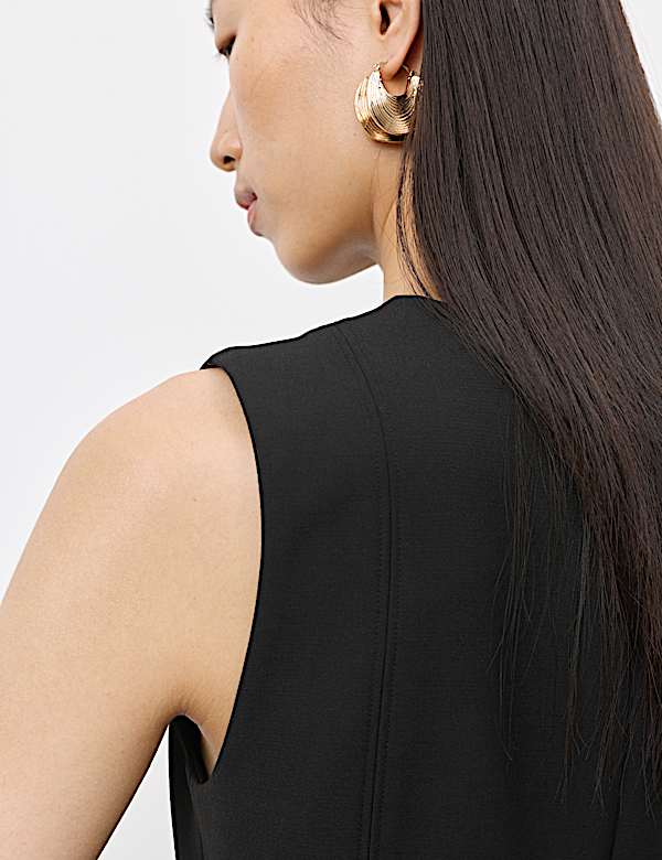 Robe midaxi en laine m&eacute;lang&eacute;e, effet superpos&eacute; - FR