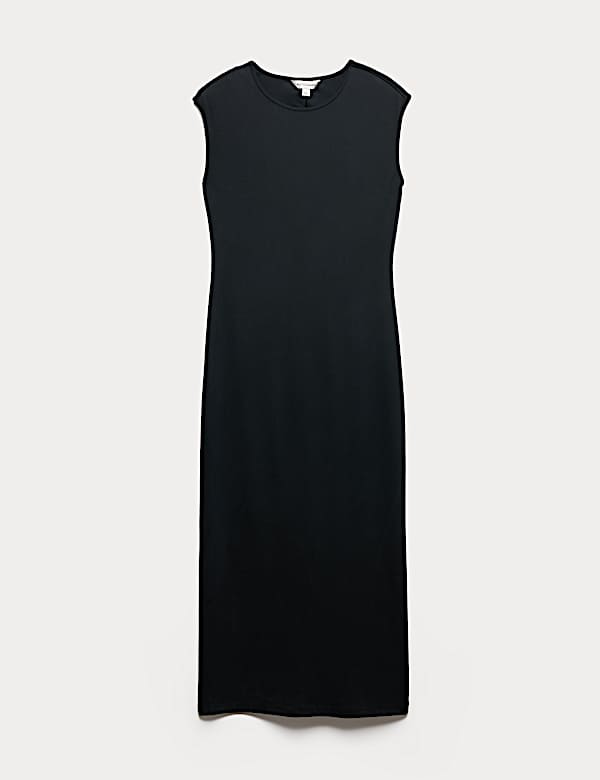 Ribbed Jersey Shoulder Pad Midaxi Dress - FI