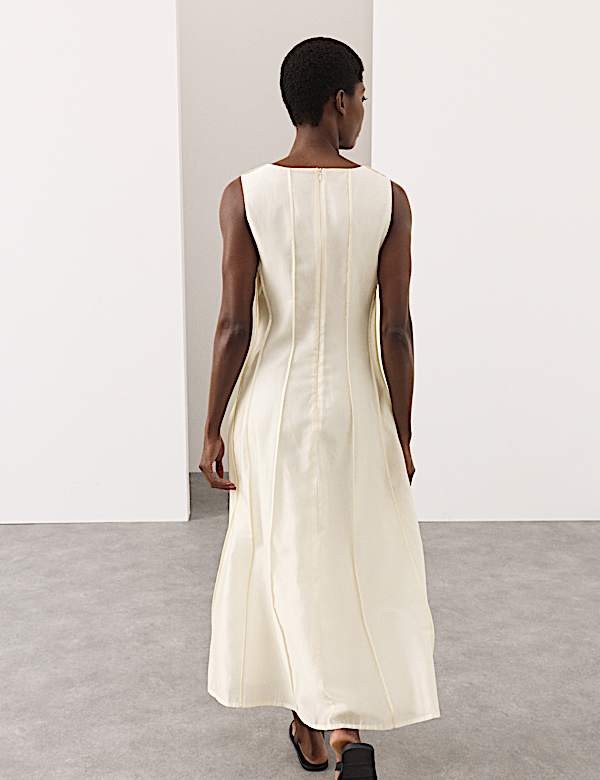 Lyocell Rich Seam Detail Midaxi Dress - LU