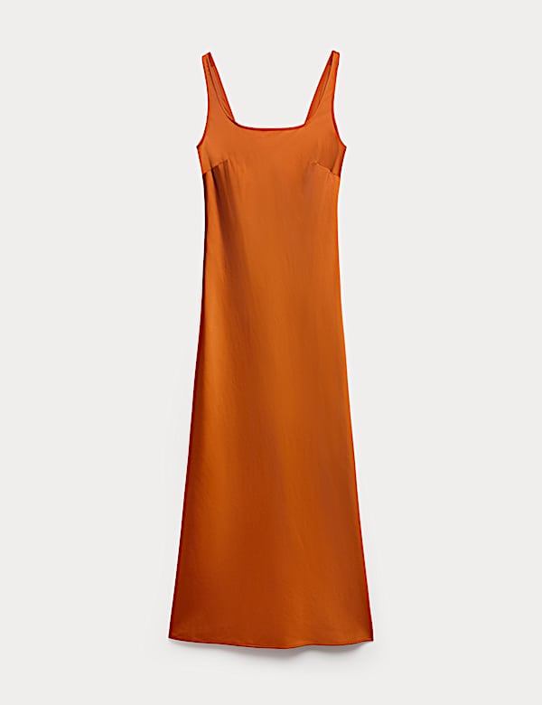 Satin Scoop Neck Maxi Slip Dress - IT