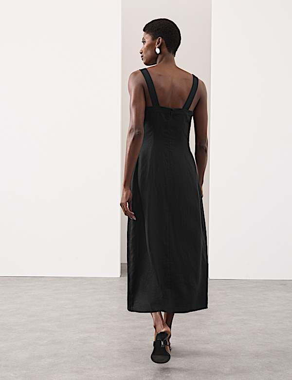 Pure Linen Structured Waisted Dress - IS